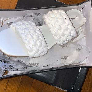 White block heel sandal